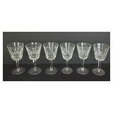 Set of Six Waterford Lismore Claret Wine Glasses
