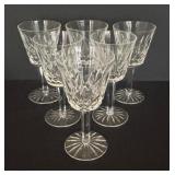 Set of Six Waterford Lismore Claret Wine Glasses