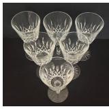 Set of Six Waterford Lismore Claret Wine Glasses