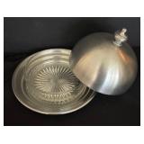 Pretty Pewter and Silver Plated Platters, Petite Plates, Domed Dish and More