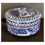 Beautiful Blue and White Creamer Pitcher and Trinket Dish