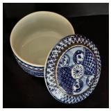 Beautiful Blue and White Creamer Pitcher and Trinket Dish