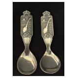 Vintage Sterling Silver Norwegian Spoons and Silver Plated Swedish Spoon