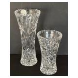 Two Lenox Crystal Starburst / Pinwheel Crystal Bud Vases