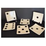 Set of Six Restoration Hardware Dice Motif Plates