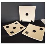 Set of Six Restoration Hardware Dice Motif Plates
