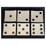 Set of Six Restoration Hardware Dice Motif Plates