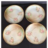 Four Vintage Floral Royal Munich Hand Painted Porcelain Plates
