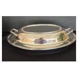Sensational Silver Plated Platter, Casserole Dishes, and Gravy Boat