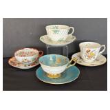 Fancy Teacups with Saucers by Aynsley, Duchess, Coal Port and More