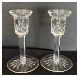 Pair of Waterford Lismore Crystal Candle Holders