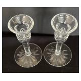 Pair of Waterford Lismore Crystal Candle Holders