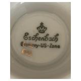 Fancy Teacups and Demitasse Teacups with Saucers by Crown Staffordshire, Limoges of France, Eschenbach and Rosina