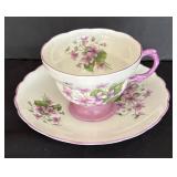 Fancy Teacups and Demitasse Teacups with Saucers by Crown Staffordshire, Limoges of France, Eschenbach and Rosina