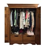 Vintage Pine Wood Wardrobe