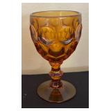 Set of Six Vintage Imperial Glass Provincial Amber Water Goblets