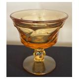 Set of Six Amber Fostoria Jamestown Champagne Stemware / Sherbet Dishes