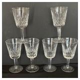 Set of Six Waterford Crystal Lismore Stemmed Glasses