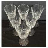Set of Six Waterford Crystal Lismore Stemmed Glasses