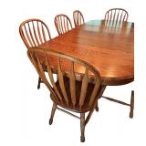 Vintage Trestle Table with Eight Chairs