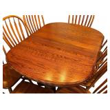 Vintage Trestle Table with Eight Chairs