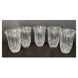 Five Elegant Crystal Vases