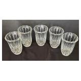 Five Elegant Crystal Vases