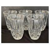 Five Elegant Crystal Vases