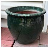 Pair of Ceramic Forest Green Planter Pots