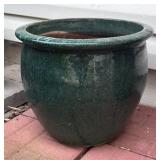 Pair of Ceramic Forest Green Planter Pots