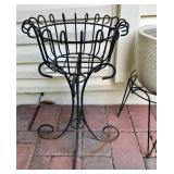 Pretty Metal Plant Stands and Three Plant Pots