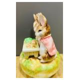 Vintage Schmid Beatrix Potter Music Box Featuring Flopsy, Mopsy, and Cottontail