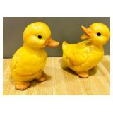 Lefton Pair of Ceramic Yellow Duckling Figurines