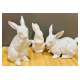 Adorable White Rabbit Figurines