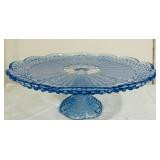 Vintage Gorham Crystal Cake Stand Plate Blue and More