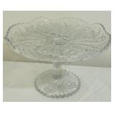 Vintage Gorham Crystal Cake Stand Plate Blue and More