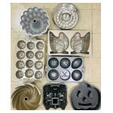 Assorted Baking Molds including a Nordic Ware Turkey Cake Pan