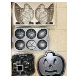 Assorted Baking Molds including a Nordic Ware Turkey Cake Pan