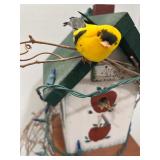 Fun Pedestal Bird House Decor with Lights