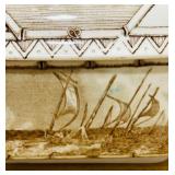 Vintage Brown Transfer-ware Covered Dish by C.W. Turner & Sons