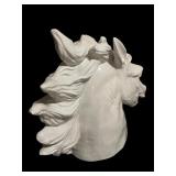 Large Scale White Neo-Classical Style Ceramic Horse Bust Figurine / Statue