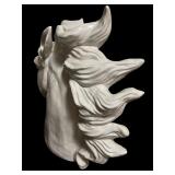 Large Scale White Neo-Classical Style Ceramic Horse Bust Figurine / Statue