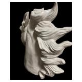Large Scale White Neo-Classical Style Ceramic Horse Bust Figurine / Statue