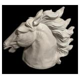 Large Scale White Neo-Classical Style Ceramic Horse Bust Figurine / Statue