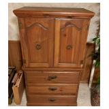 Stylish and Petite Vintage Wooden Armoire