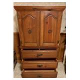 Stylish and Petite Vintage Wooden Armoire