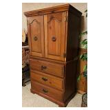 Stylish and Petite Vintage Wooden Armoire