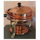 Vintage Copper and Brass Chafing Dish