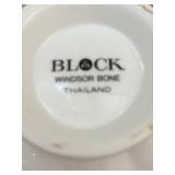 Ten White Windsor Bone China Cups with Saucers by Block