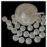 Glass Punch Bowl Set with 24 Glasses